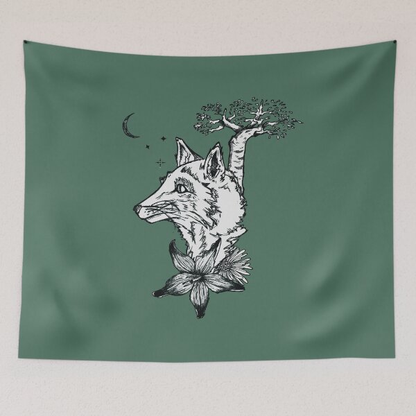 Item preview, Fox & Moon | Woodland Nature Illustration designed and sold by Half Mess.