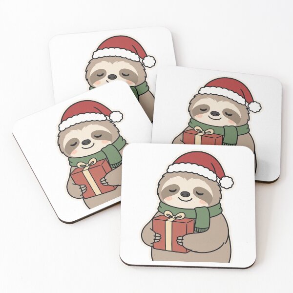 Artikelvorschau, Schläfriges Faultier hält Weihnachtsgeschenk – Lustiges, gemütliches Weihnachtstier entworfen und verkauft von Confuzz1ed.