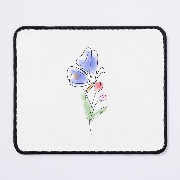 Item preview, watercolour butterfly over flower outlines designed and sold by Spirit and Style.
