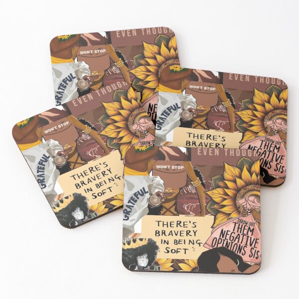 Item preview, Black Woman Sunflower Collage God Is Good Even If Brown and Beautiful Affirmation Aesthetic designed and sold by EatPrayLive.