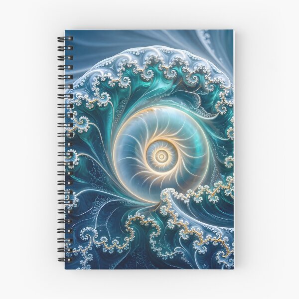 Aperçu de l'œuvre Fractale de vortex océanique bleu tourbillonnant créée et vendue par Sybille-Yates.