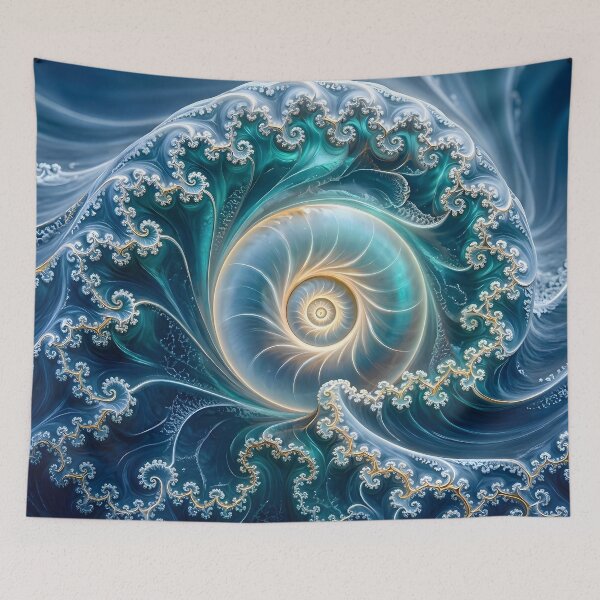 Item preview, Swirling Blue Ocean Vortex Fractal designed and sold by Sybille-Yates.