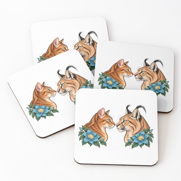Item preview, Abyssinian Cat Caracal Blue Clematis designed and sold by Old's Cool Cat Studio.