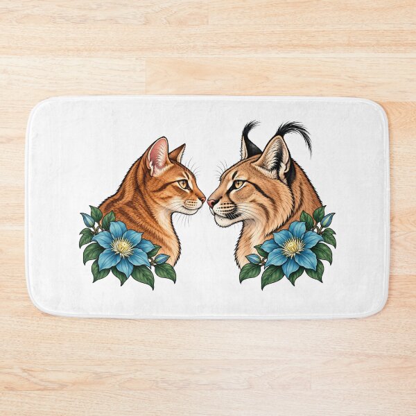 Item preview, Abyssinian Cat Caracal Blue Clematis designed and sold by Old's Cool Cat Studio.