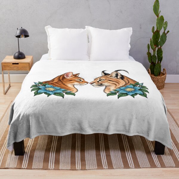 Item preview, Abyssinian Cat Caracal Blue Clematis designed and sold by Old's Cool Cat Studio.