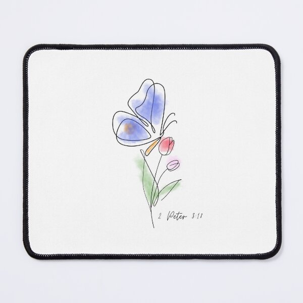 Item preview, watercolour butterfly over flower outlines designed and sold by Spirit and Style.
