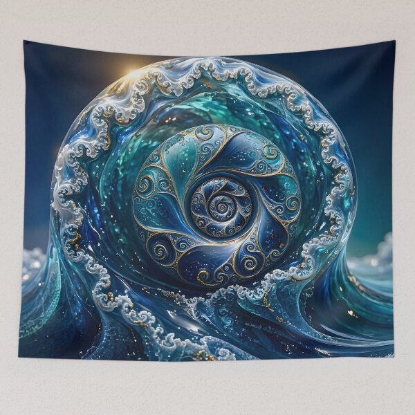 Item preview, Swirling Blue Ocean Vortex Fractal designed and sold by Sybille-Yates.