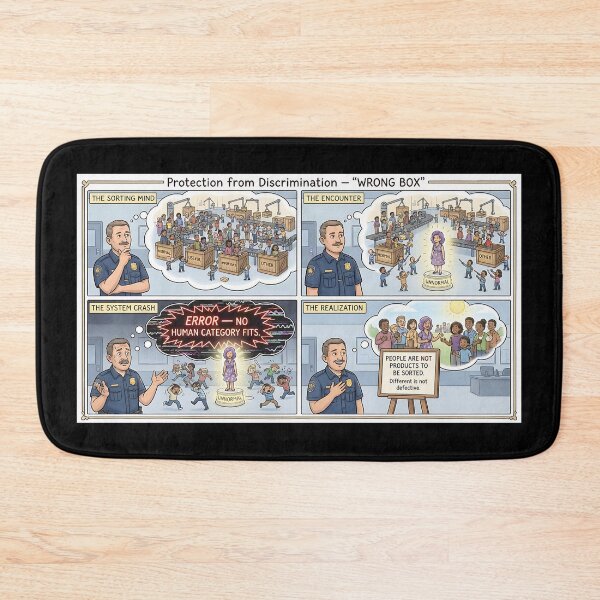 Item preview, Misconceptions about categorization: Comic “Wrong Box” on protection against discrimination designed and sold by Mianku | Für das Leben.