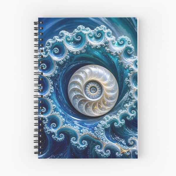 Aperçu de l'œuvre Fractale de vortex océanique bleu tourbillonnant créée et vendue par Sybille-Yates.