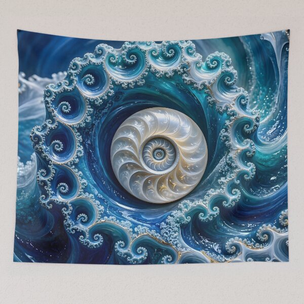 Item preview, Swirling Blue Ocean Vortex Fractal designed and sold by Sybille-Yates.