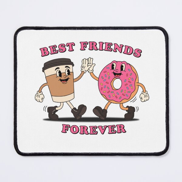 Item preview, Vintage Retro Donut & Coffee Mascot - Best Friends Forever designed and sold by KozbiDesign.