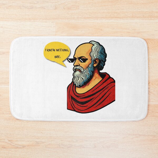 Aperçu de l'œuvre Socrate : Je ne sais rien, mon pote. Philosophie humoristique créée et vendue par Historical Pop Portraits.