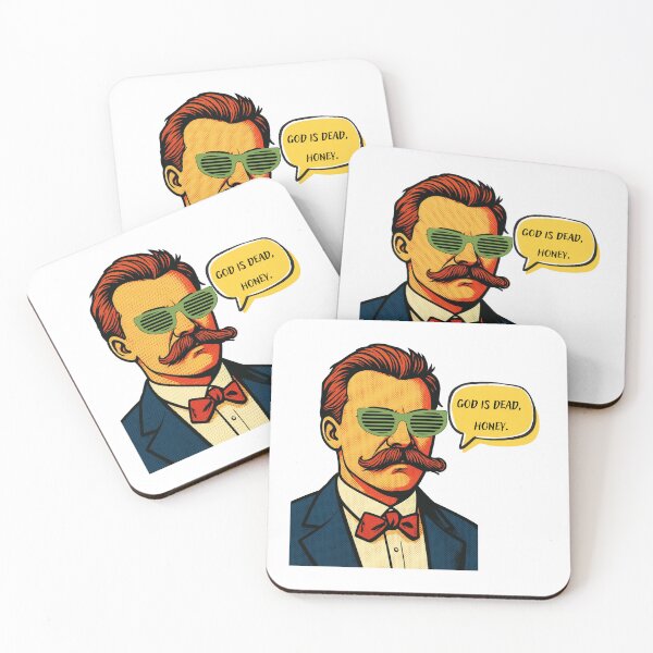 Item preview, Nietzsche: God Is Dead, Honey. Pop Art Philosophy Meme designed and sold by Historical Pop Portraits.