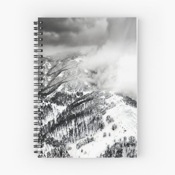 Item preview, Monochrome Winter Mountain Forest Photography designed and sold by conohitoAI-ArtGallery.