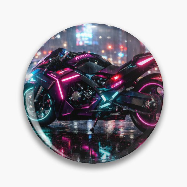 Item preview, Neon Cherry Blossom Night City Motorcycle | High-Speed Japanese Street Racing Illustration | Cyberpunk Sakura Aesthetic Wall Art designed and sold by PaintedPixels01.