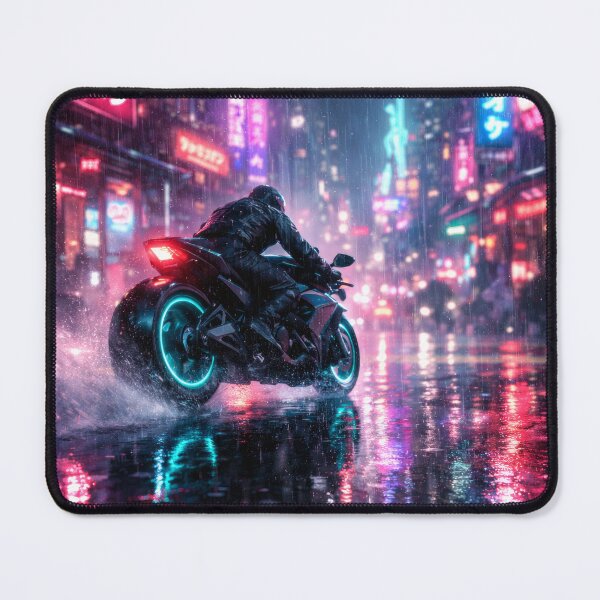 Item preview, Neon Cherry Blossom Night City Motorcycle | High-Speed Japanese Street Racing Illustration | Cyberpunk Sakura Aesthetic Wall Art designed and sold by PaintedPixels01.