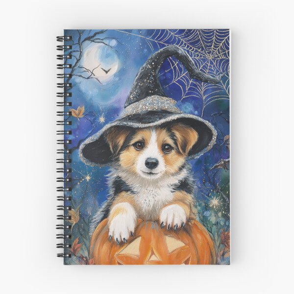 Item preview,  Halloween Corgi Puppy with Pumpkin – Witch Hat Corgi Spooky Wall Art designed and sold by elisarasada.