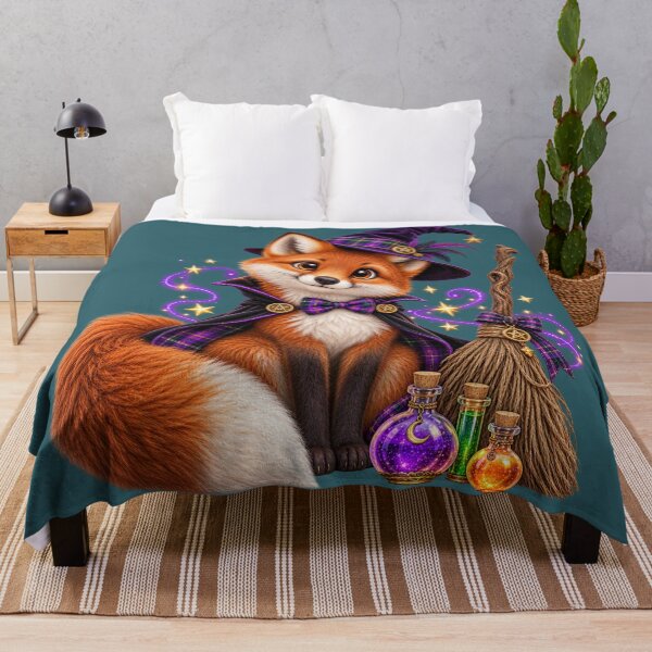 Item preview, Cute Scottish Red Fox Halloween Witch's Assistant designed and sold by MaedK.