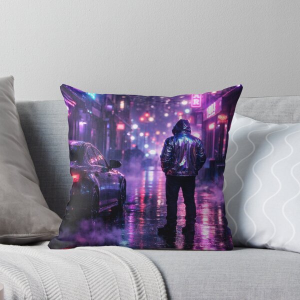 Item preview, Neon Cherry Blossom Night City | Speeding Tokyo Street Illustration | Futuristic Japanese Cyberpunk Aesthetic & Wall Art designed and sold by PaintedPixels01.
