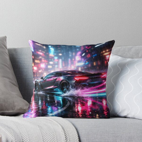 Item preview, Neon Cherry Blossom Night City | Speeding Tokyo Street Illustration | Futuristic Japanese Cyberpunk Aesthetic & Wall Art designed and sold by PaintedPixels01.