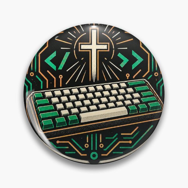 Artikelvorschau, Pray Code Repeat – Abzeichen für christliche Programmierer entworfen und verkauft von Intensegd.