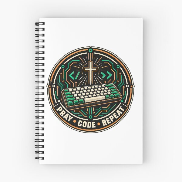 Item preview, Pray Code Repeat – Christian Programmer Badge designed and sold by Intensegd.