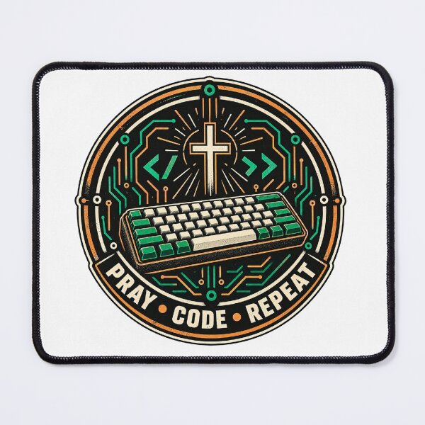 Item preview, Pray Code Repeat – Christian Programmer Badge designed and sold by Intensegd.