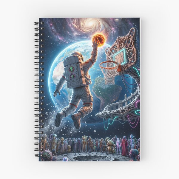 Item preview, Cosmic Basketball Slam Dunk Astronaut Surreal Art Poster designed and sold by Rain-Road.