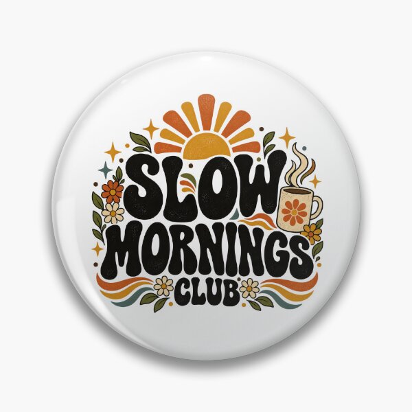 Item preview, Slow Mornings Club – Groovy 70s Typography & Vintage Coffee Design designed and sold by urbinet.