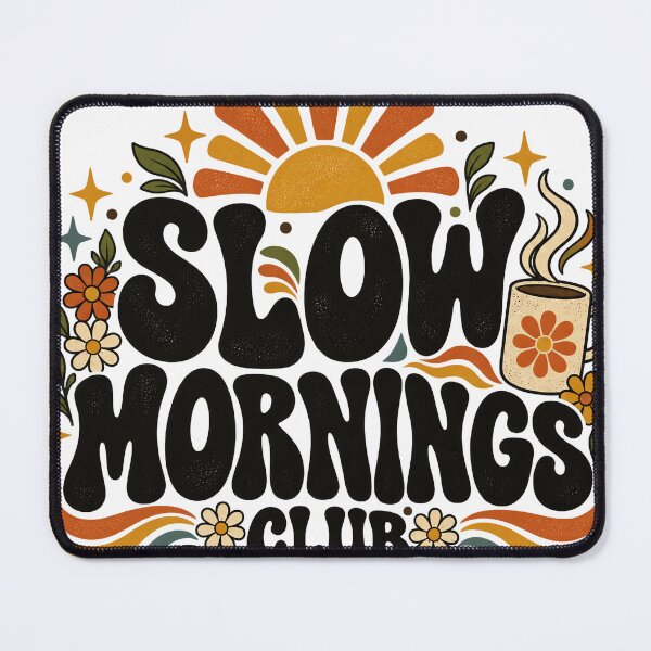 Item preview, Slow Mornings Club – Groovy 70s Typography & Vintage Coffee Design designed and sold by urbinet.