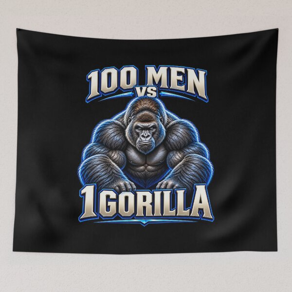 Item preview, 100 Men Vs 1 Gorilla Silverback Cosmic Galaxy Funny Meme T-Shirt designed and sold by Trendably.
