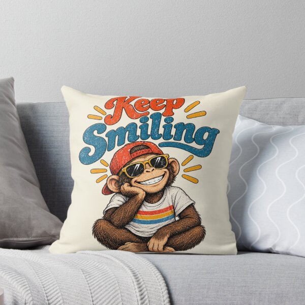 Item preview, Keep Smiling Retro Monkey designed and sold by lungpleecha.