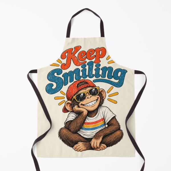 Item preview, Keep Smiling Retro Monkey designed and sold by lungpleecha.