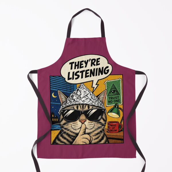 Item preview, They're Listening - Conspiracy Cat designed and sold by Kathy Kuczek.