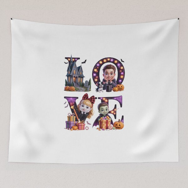 Item preview, Halloween Love Haunted House Cute Vampire And Kids Art designed and sold by jkrphoto.
