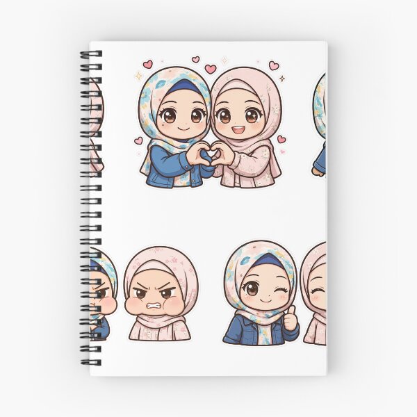 Item preview, Cute Muslim Best Friends – Love & Friendship Sticker Set designed and sold by GoldenSparkleShop.
