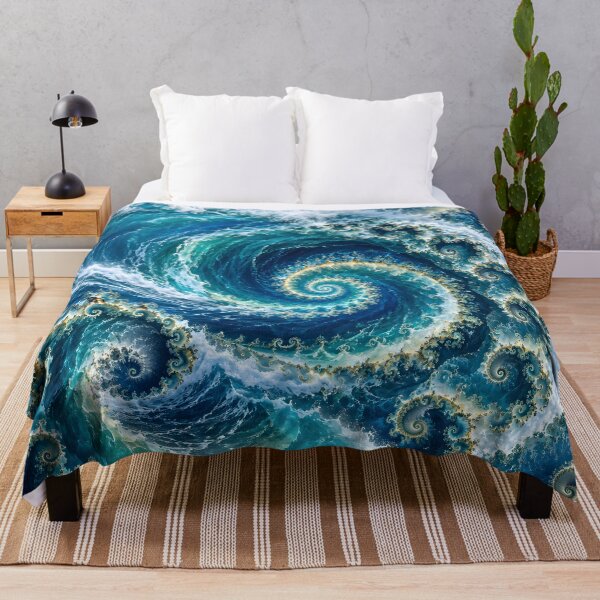 Item preview, Swirling Blue Ocean Vortex Fractal designed and sold by Sybille-Yates.