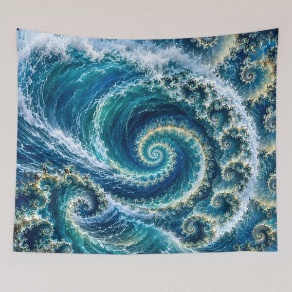 Item preview, Swirling Blue Ocean Vortex Fractal designed and sold by Sybille-Yates.