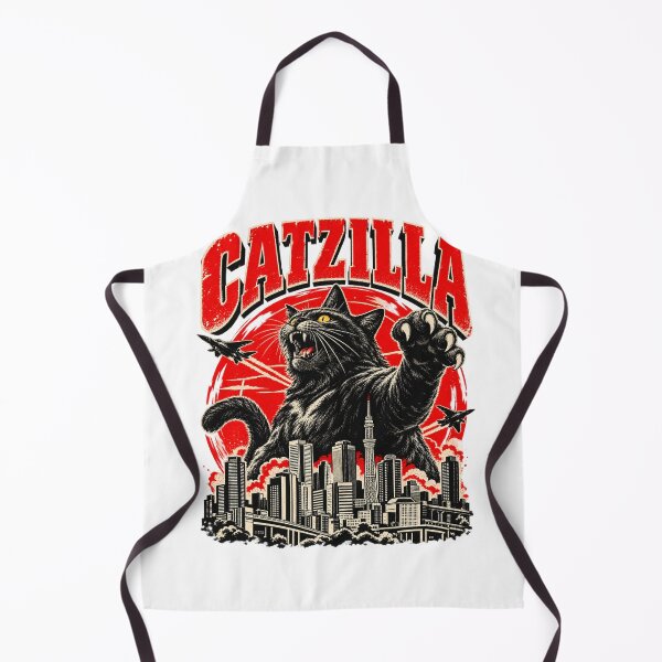Item preview, Catzilla Black Cat Monster City Destruction Red designed and sold by bootycatclube.