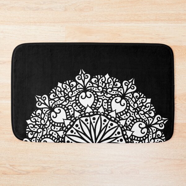 Item preview, White Ornamental Mandala Half-Circle Layout designed and sold by radhakidesign.