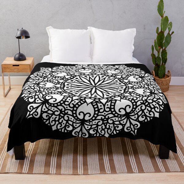Item preview, White Ornamental Mandala Half-Circle Layout designed and sold by radhakidesign.