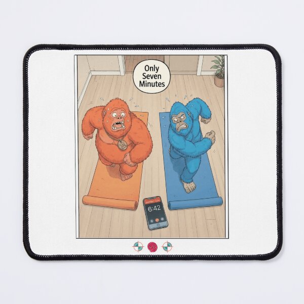 Item preview, Funny 7 Minute Yoga Bigfoot Cartoon Cute Workout Humor Design designed and sold by Whimsy Trail Co.