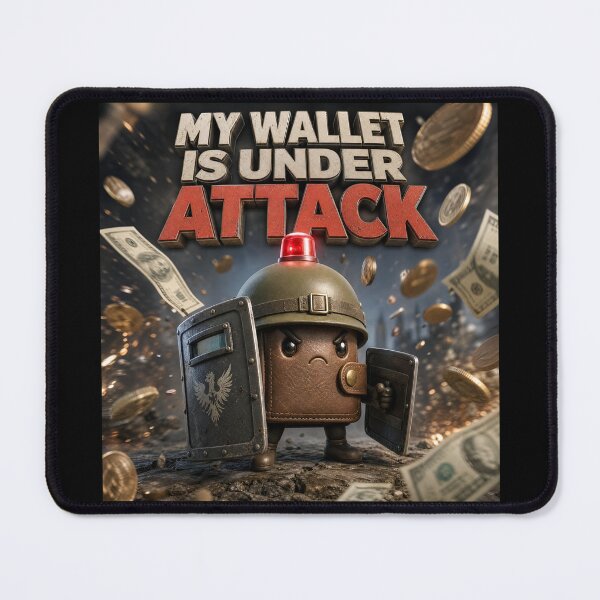 Item preview, My Wallet Is Under Attack – Funny Money & Cost of Living Meme designed and sold by ManggaeJM.