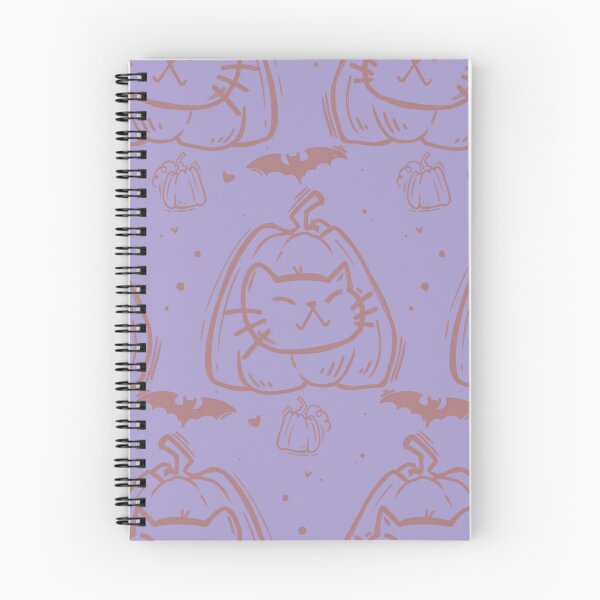 Item preview, Purrfect Pumpkins: Cat & Bat Hand-Drawn Halloween Pattern designed and sold by LeelaLab.