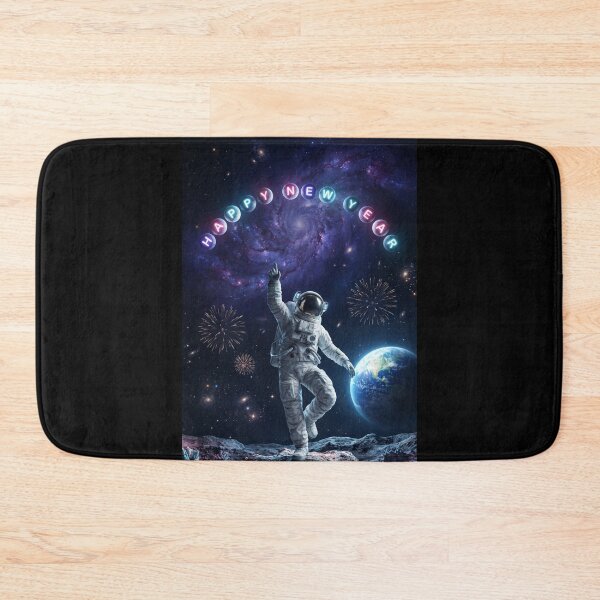Item preview, Happy New Year Cosmic Starlight Astronaut Surreal Art Poster designed and sold by Rain-Road.