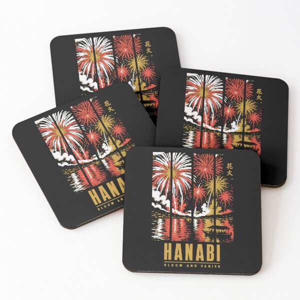 Item preview, Hanabi Bloom and Vanish - River Fireworks Woodblock Panels designed and sold by WAVE-JP.