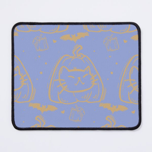 Item preview, Purrfect Pumpkins: Cat & Bat Hand-Drawn Halloween Pattern designed and sold by LeelaLab.