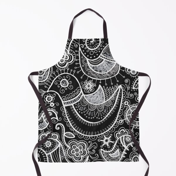 Item preview, Black and White Folk Art Doodle Pattern designed and sold by Fani*.