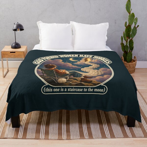 Item preview, God Forbid Women Have Hobbies Knitting Staircase designed and sold by VISIONARTIST.