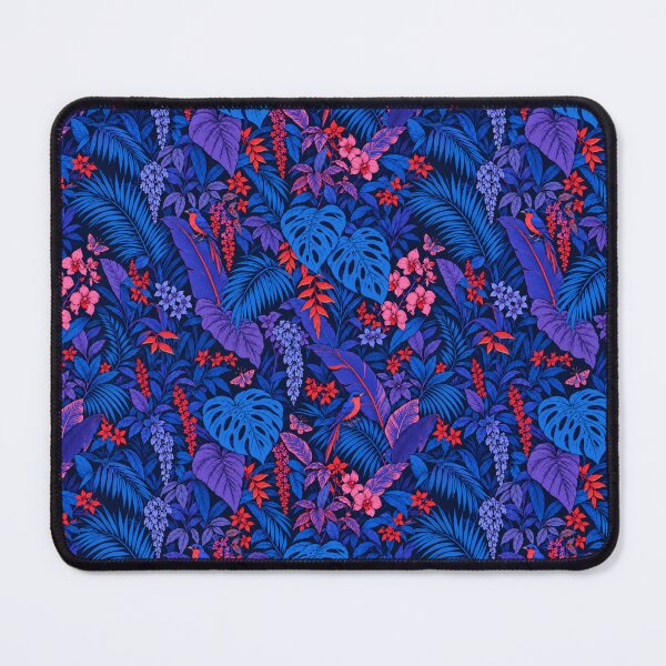 Item preview, Electric Blue Neon Jungle – Tropical Botanical Night Pattern designed and sold by Bodique.